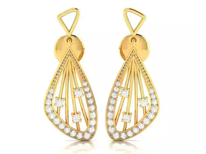 Women earrings 3dm render detail
