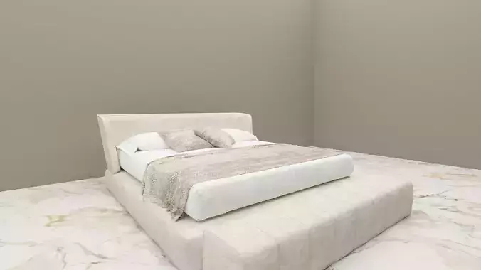 BED BED bedroom with and marble floor