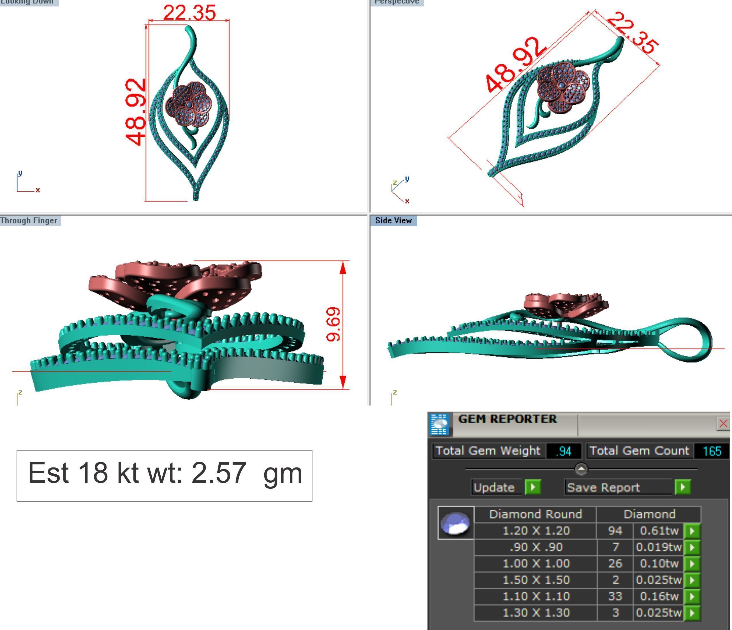 Women pendant 3dm render detail 3D print model_6