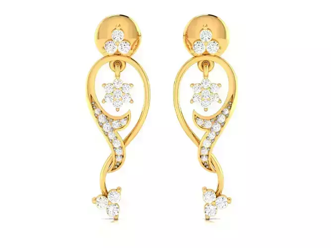 Women earrings 3dm render detail