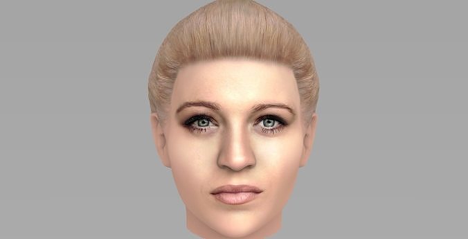 Beautiful woman head TYPE 2 3D model