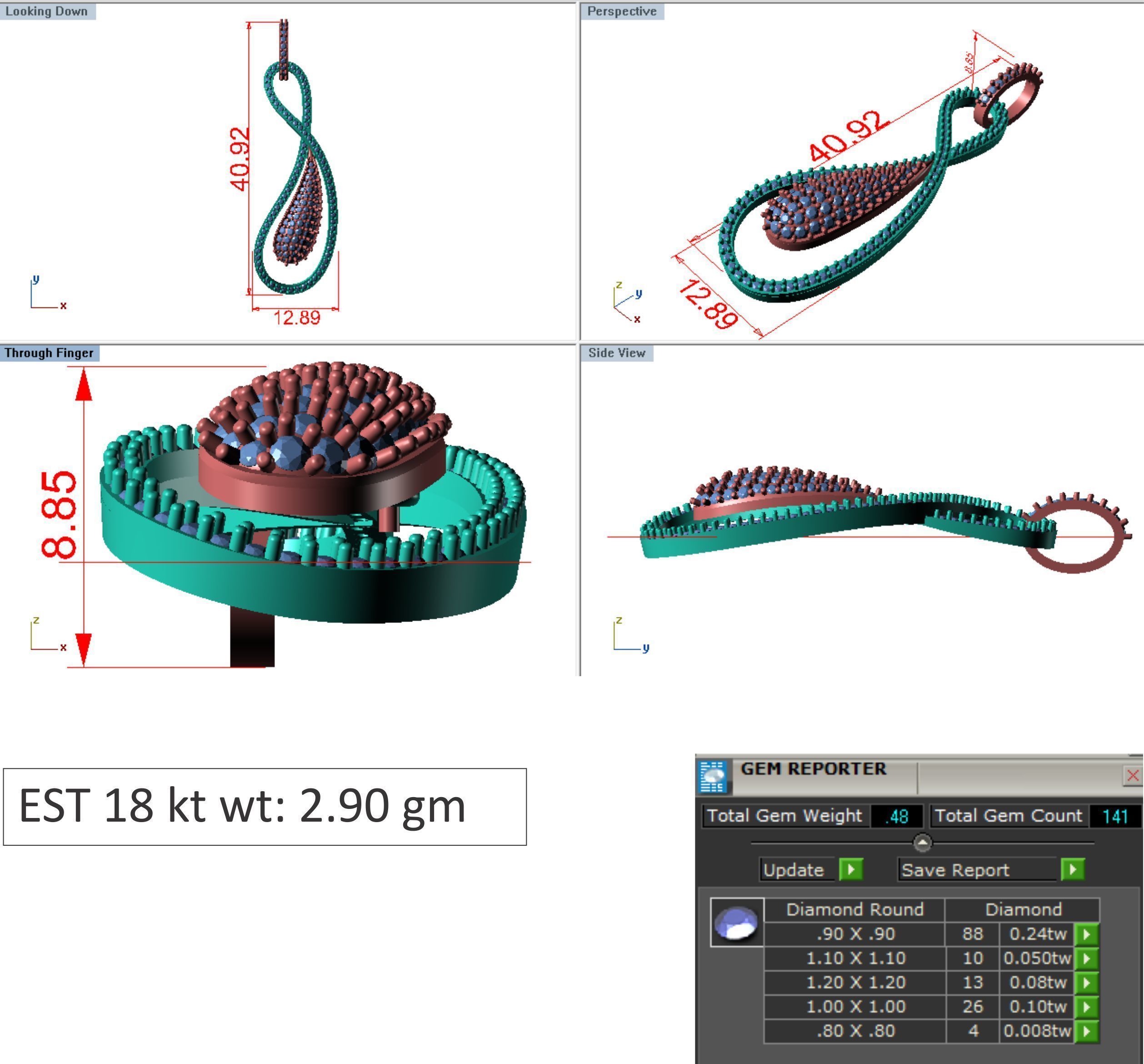 Women pendant 3dm render detail 3D print model_6