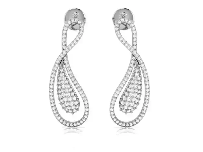 Women earrings 3dm render detail