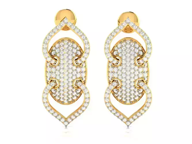 Women earrings 3dm render detail