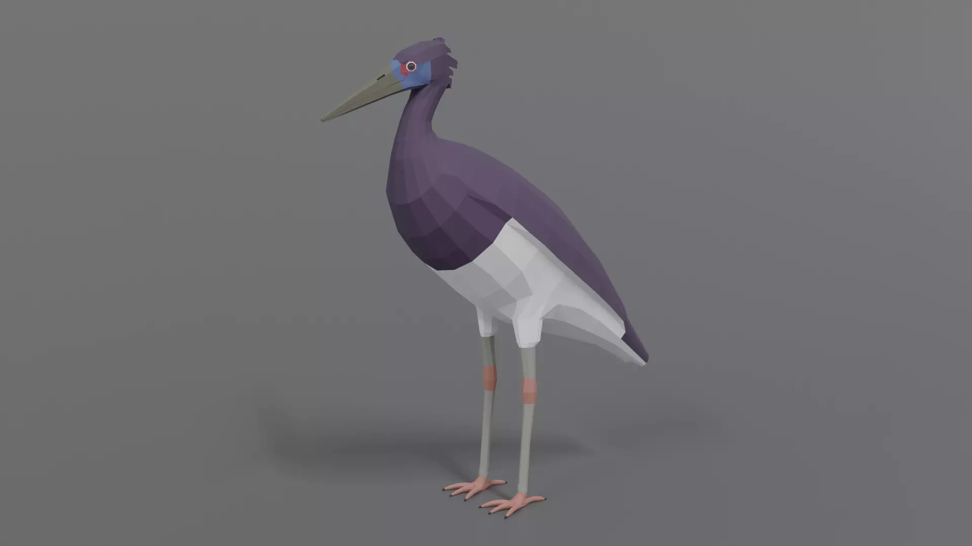 Low Poly Cartoon Abdim Stork Low-poly 3D model