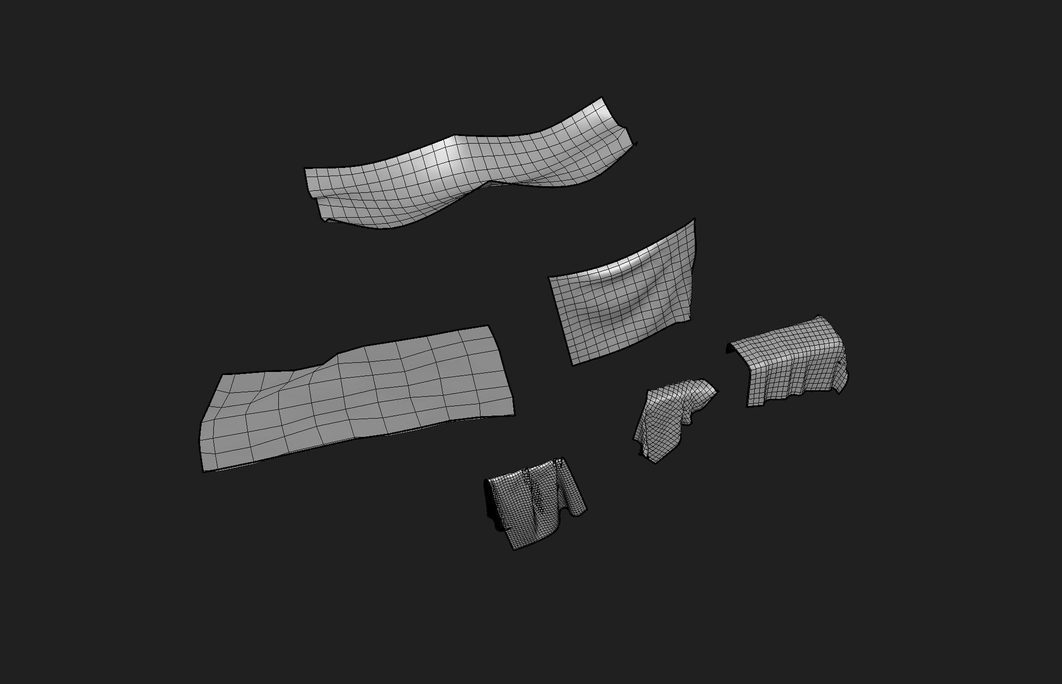 Textile Props rag Low-poly 3D model_4