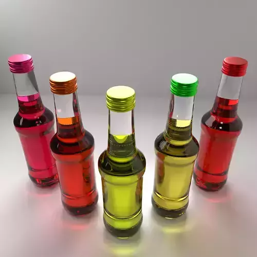 Glass Bottle 18 Assorted Colors with Liquid
