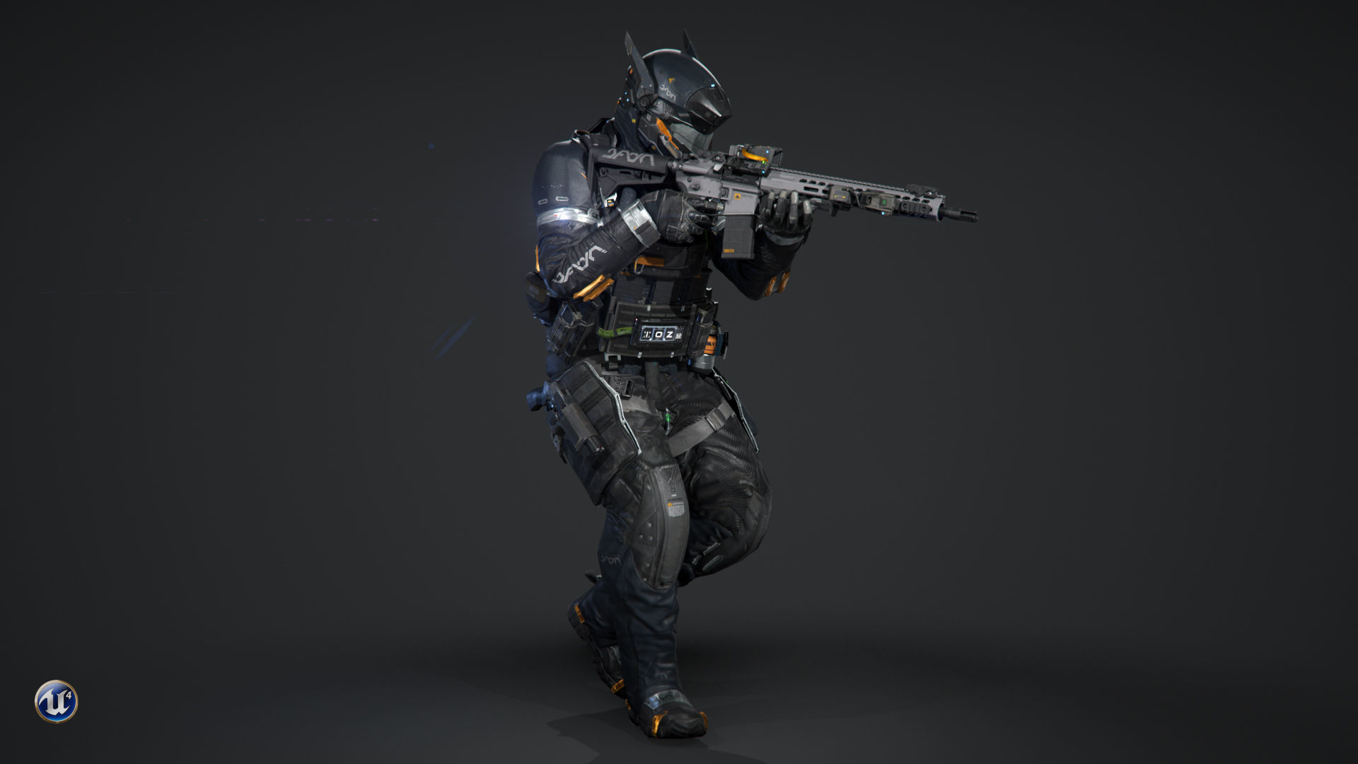 SCIFI - URBAN SOLDIER Low-poly 3D model_4