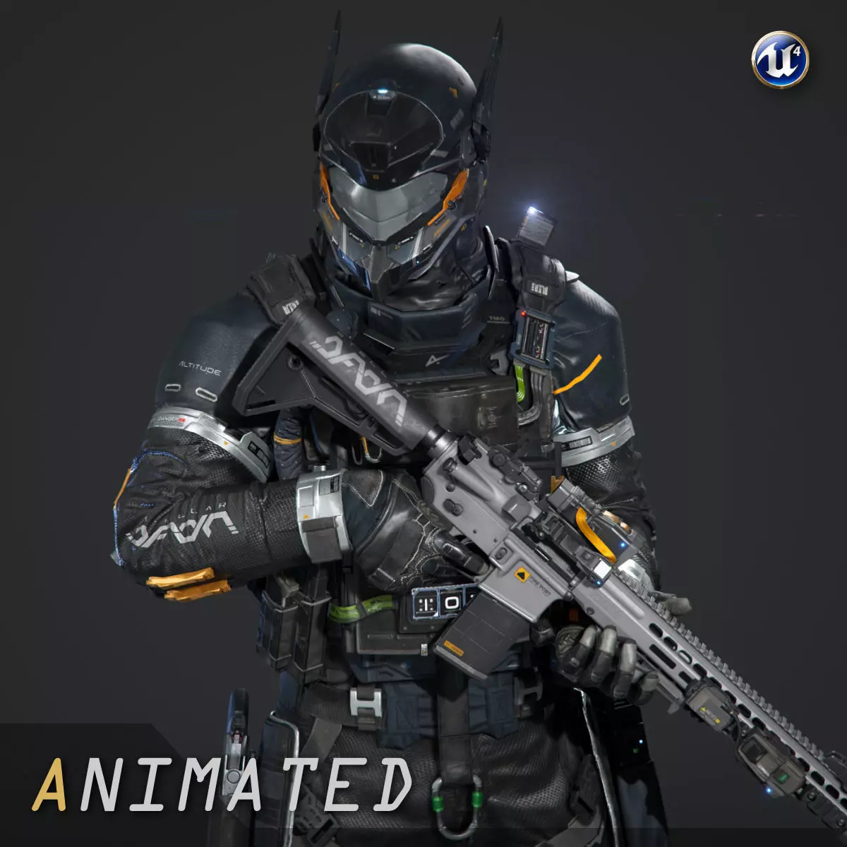 SCIFI - URBAN SOLDIER Low-poly 3D model_0