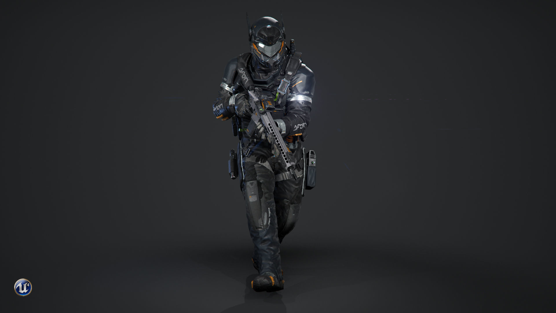 SCIFI - URBAN SOLDIER Low-poly 3D model_7