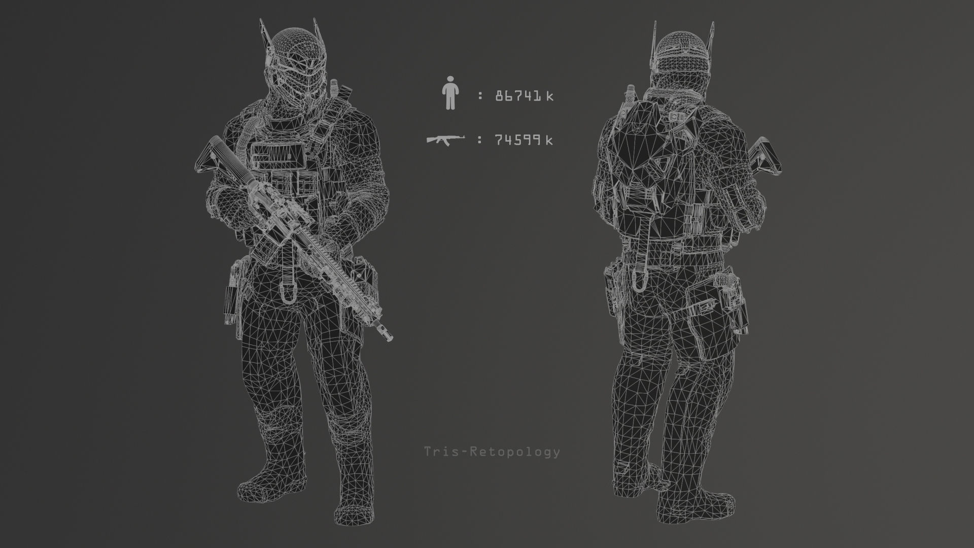 SCIFI - URBAN SOLDIER Low-poly 3D model_14
