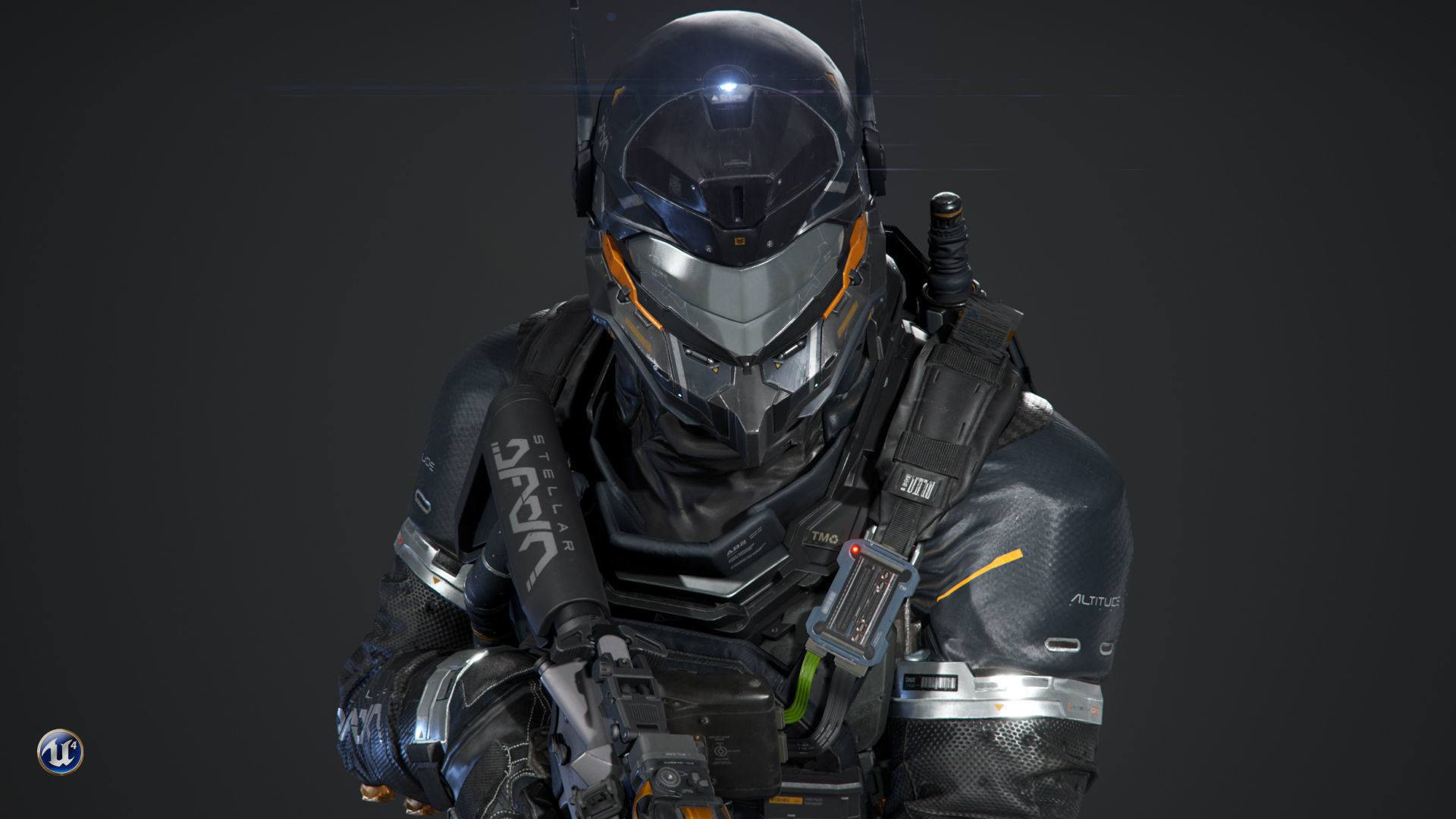 SCIFI - URBAN SOLDIER Low-poly 3D model_6