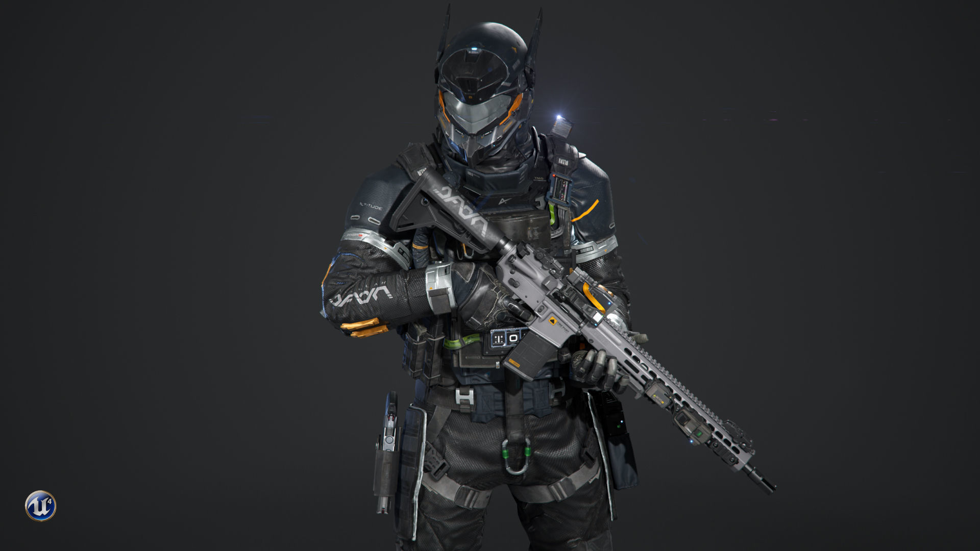 SCIFI - URBAN SOLDIER Low-poly 3D model_2