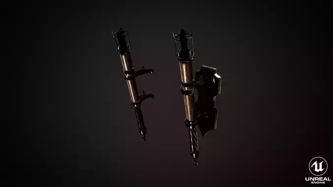 Old Torch Low-poly 3D model