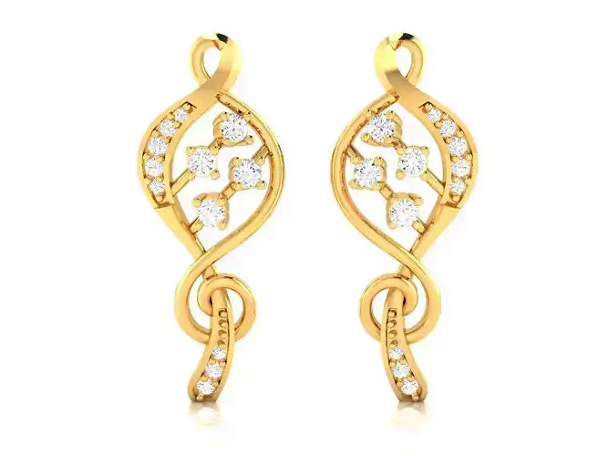 Women earrings 3dm render detail