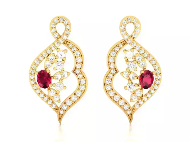 Women earrings 3dm render detail