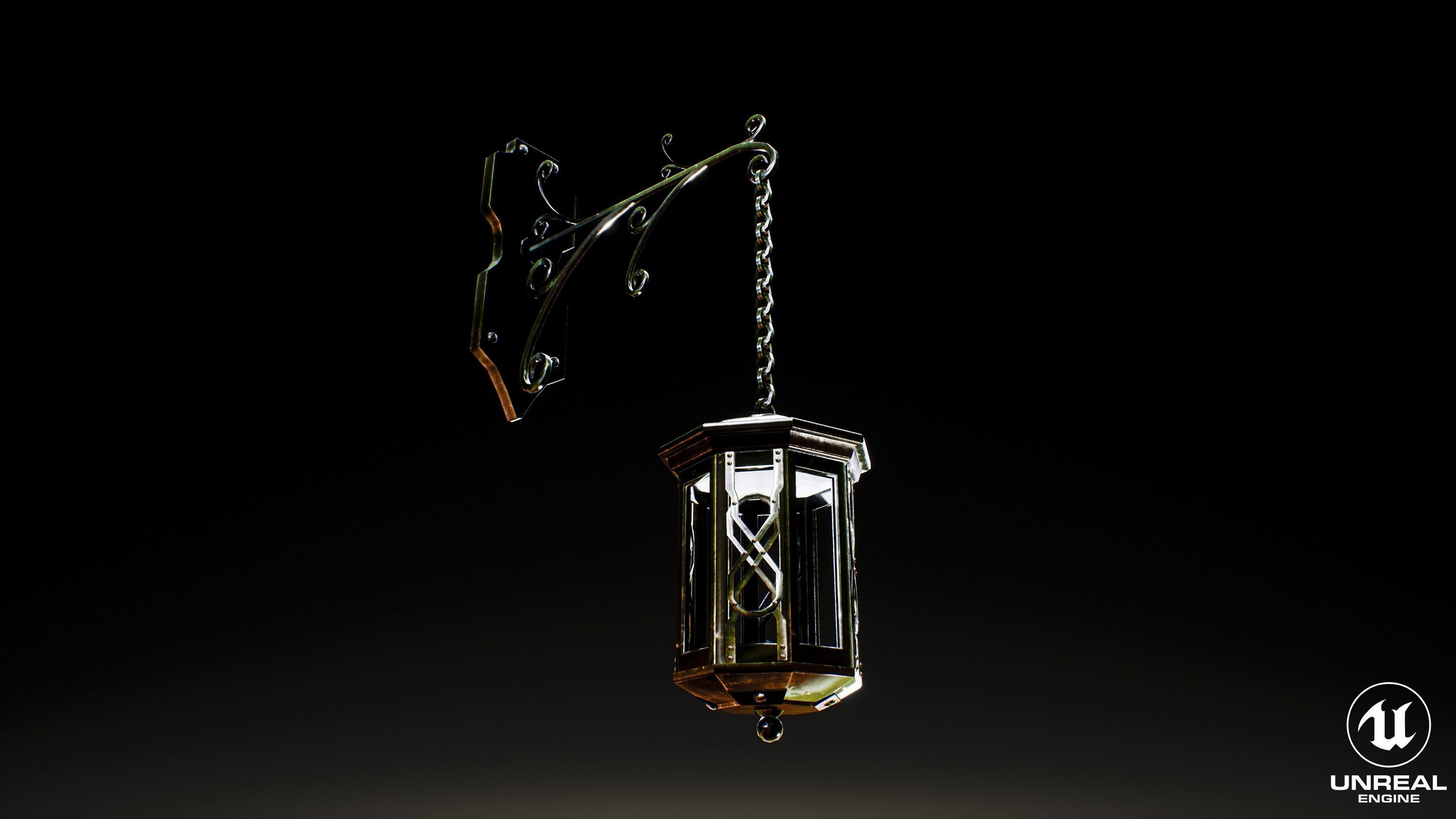 Old Fire Lamp Low-poly 3D model_3