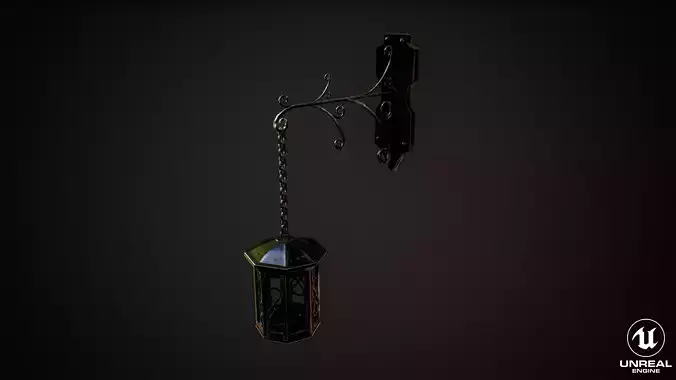 Old Fire Lamp Low-poly 3D model