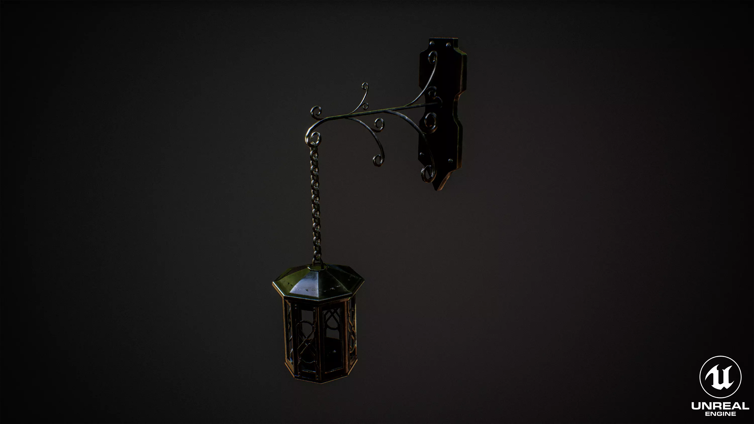 Old Fire Lamp Low-poly 3D model_0