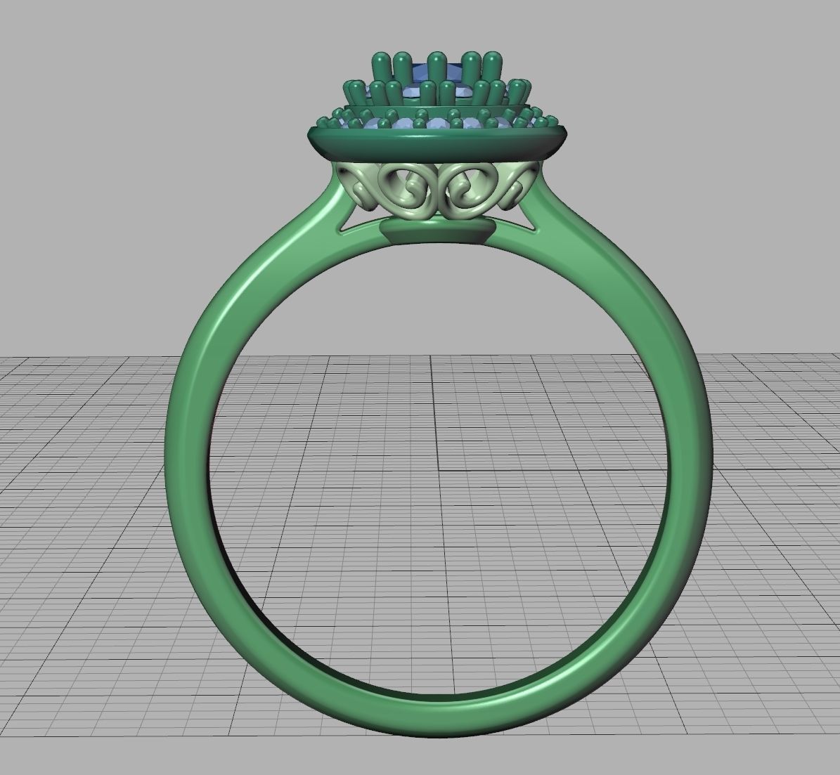 Bespoke Halo Engagement ring Own design 3dmodel 3D print model_14