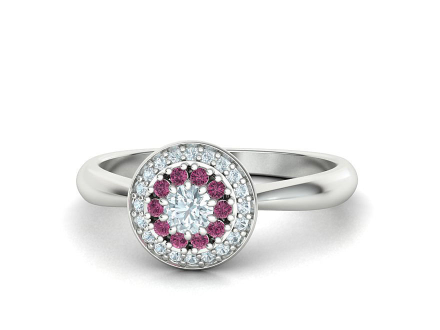 Bespoke Halo Engagement ring Own design 3dmodel 3D print model_3