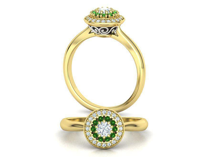 Bespoke Halo Engagement ring Own design 3dmodel 3D print model_1