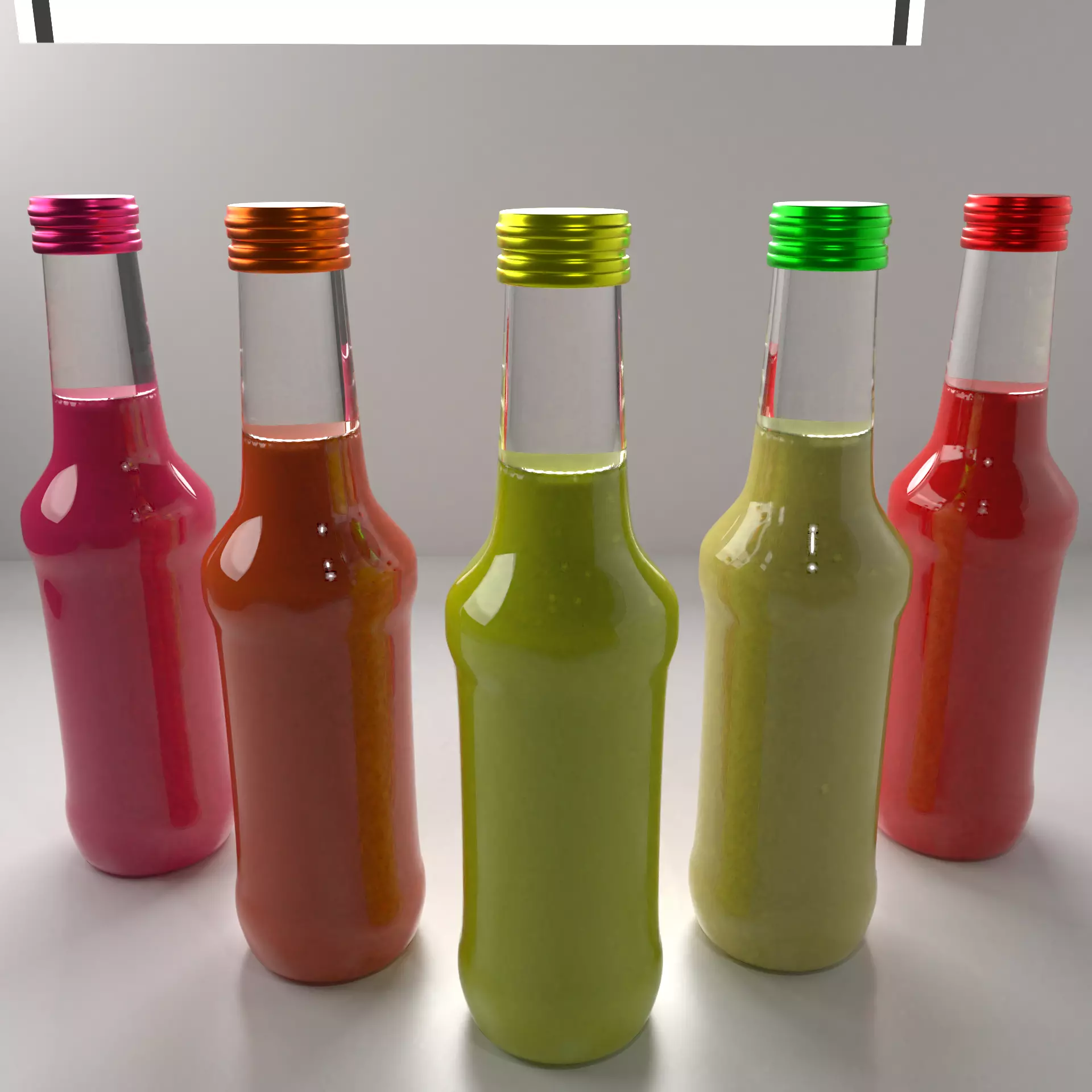 Glass Bottle 18 Assorted Colors with Liquid 2 3D model_0