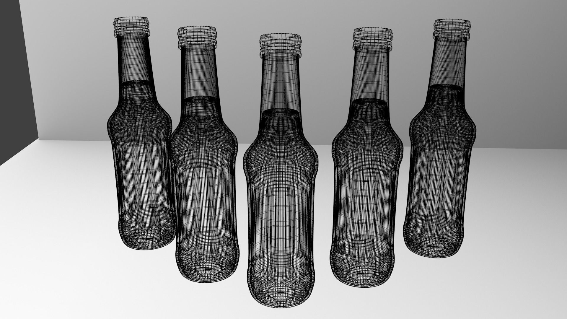 Glass Bottle 18 Assorted Colors with Liquid 2 3D model_4