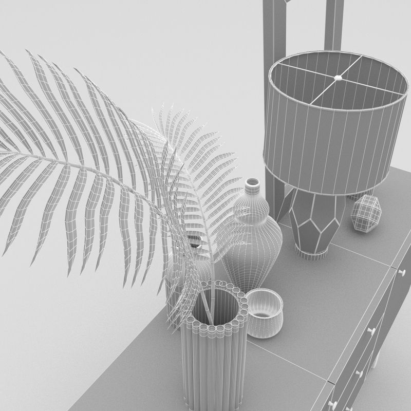 west elm modern buffet 3D model_5