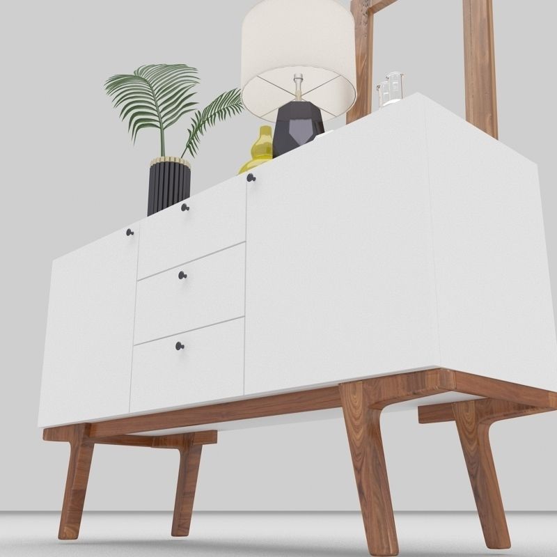 west elm modern buffet 3D model_2