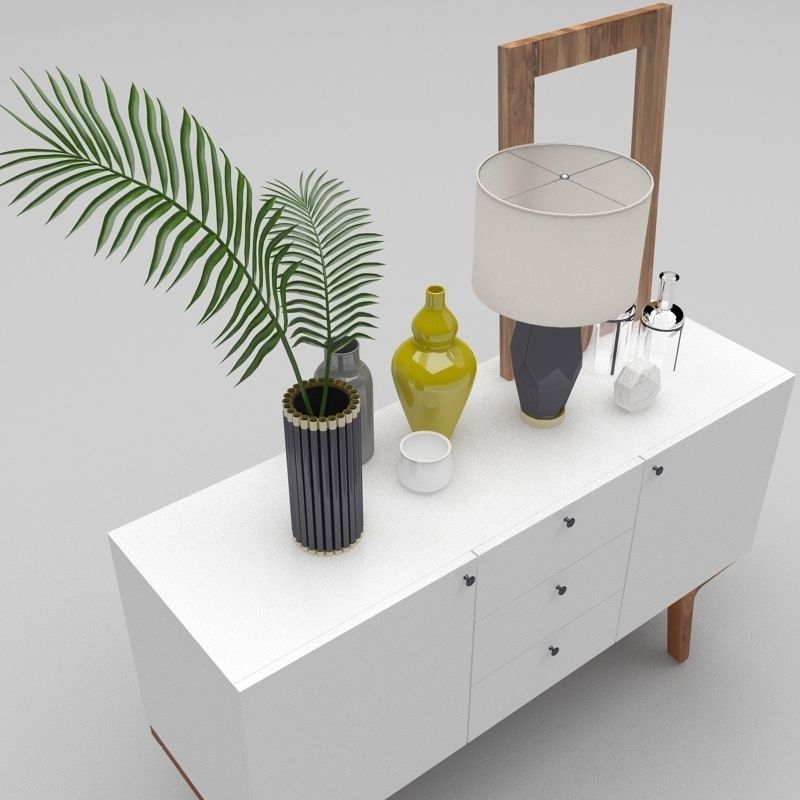 west elm modern buffet 3D model_3