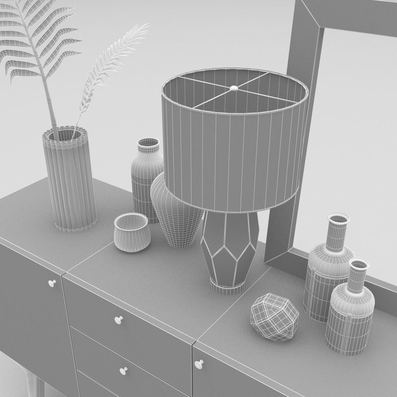 west elm modern buffet 3D model_6