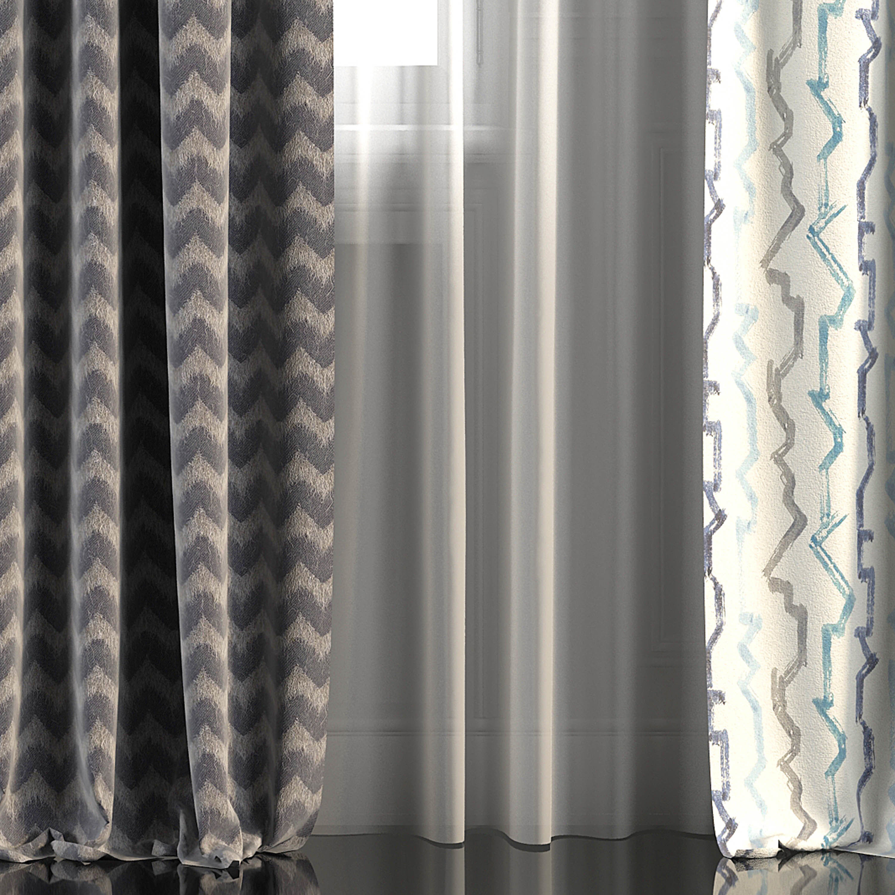 Curtain Set 262 3D model_2