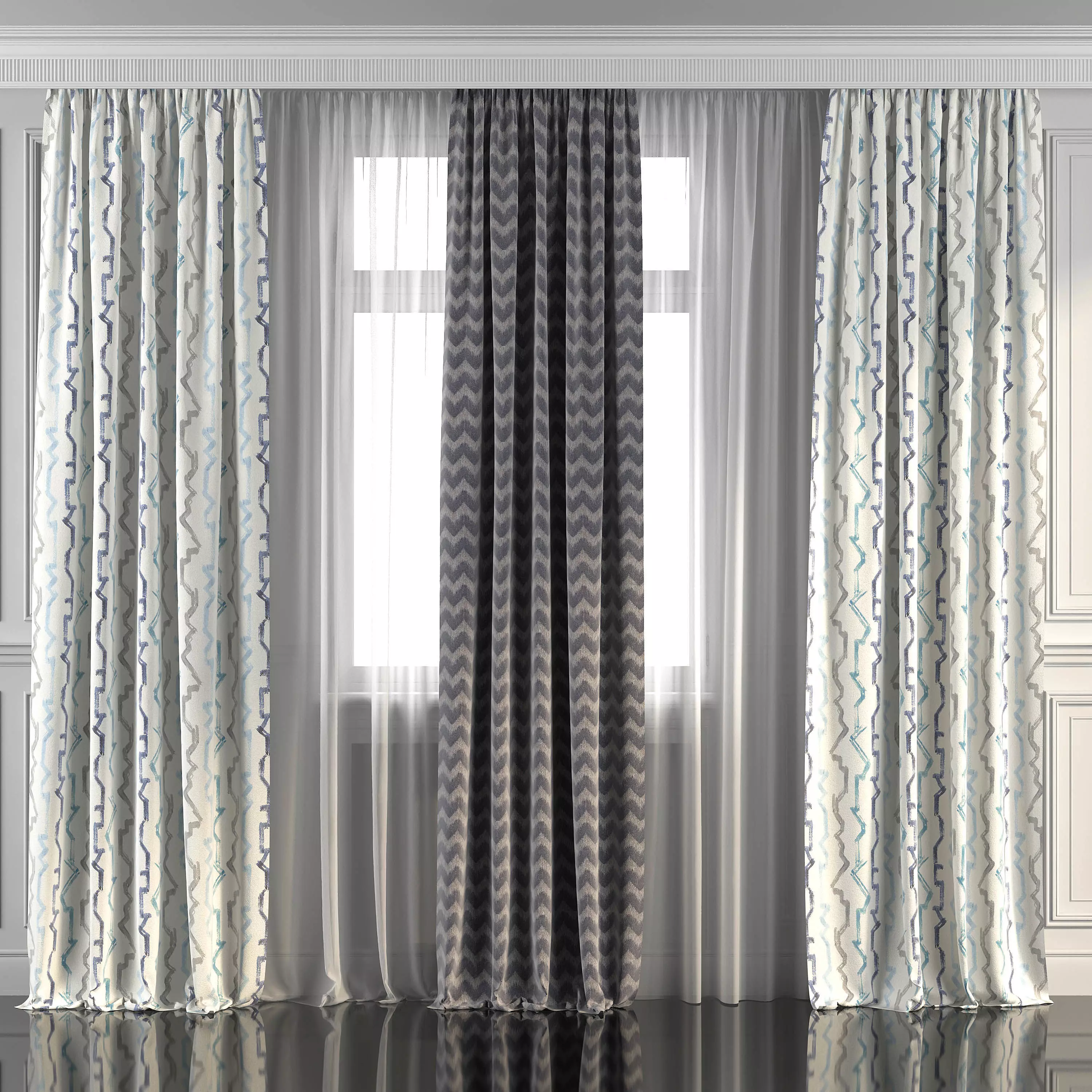 Curtain Set 262 3D model_0