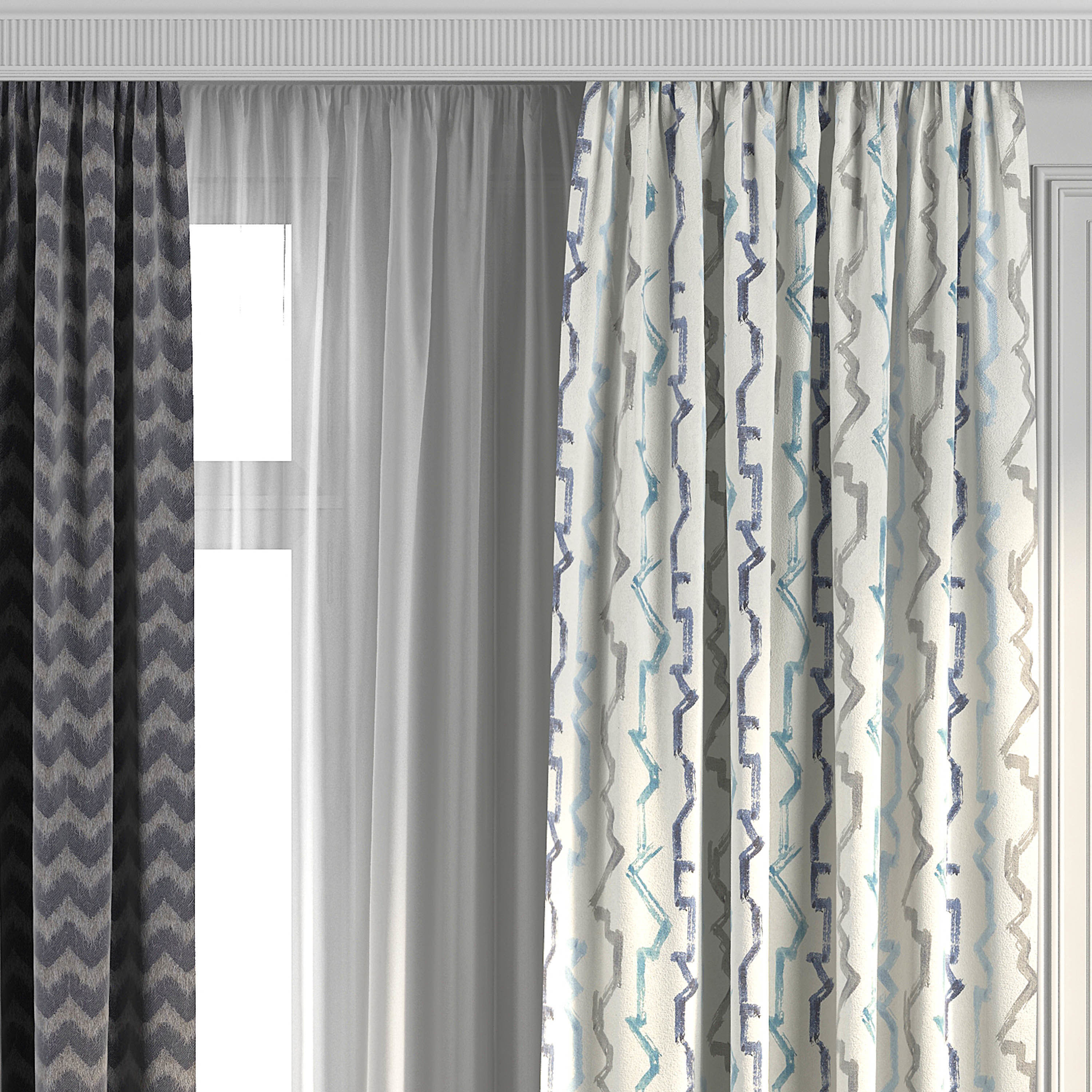 Curtain Set 262 3D model_1