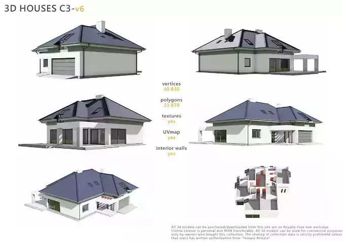 House C3V6 Low-poly 3D model