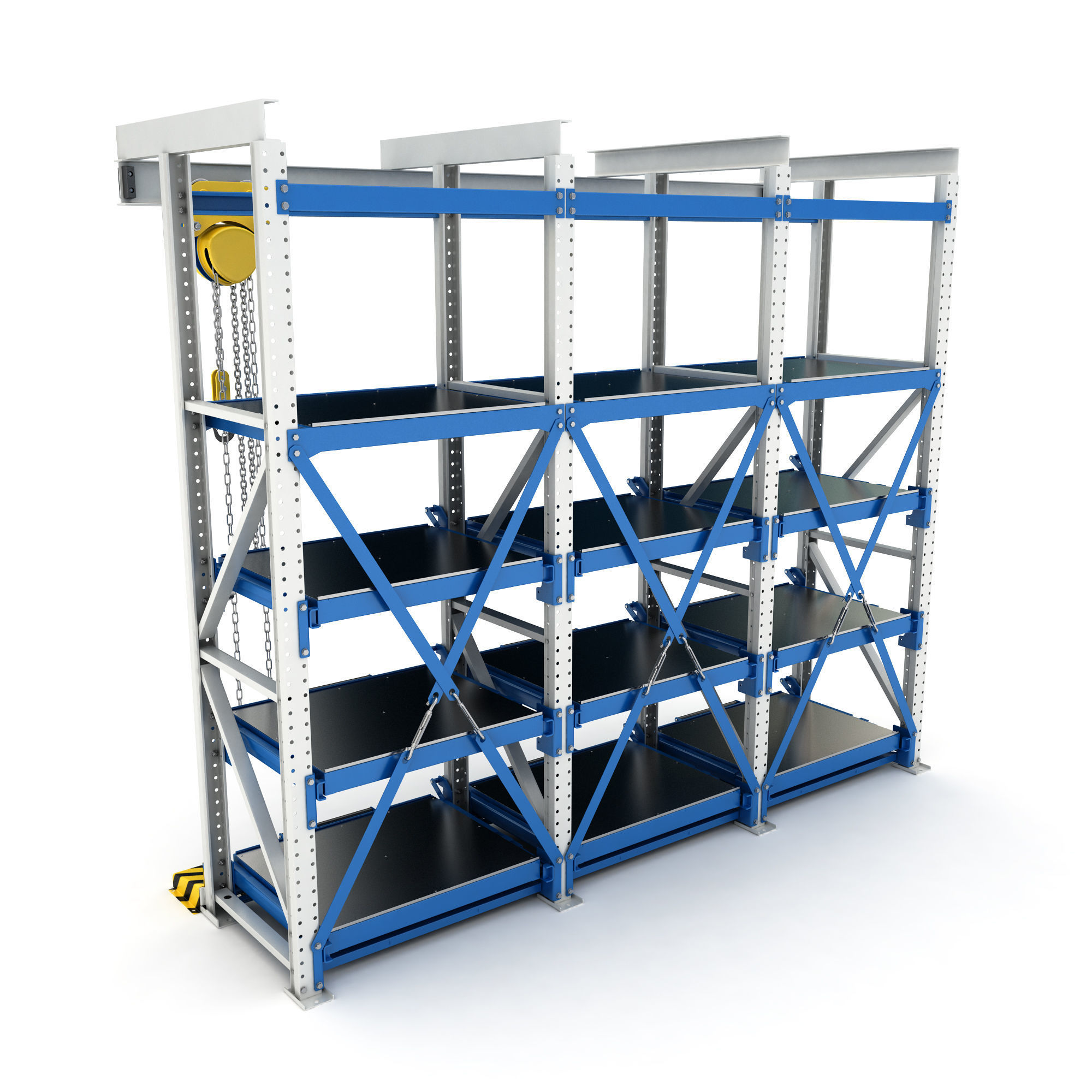 Rack with hand-chain hoist 3D model_7