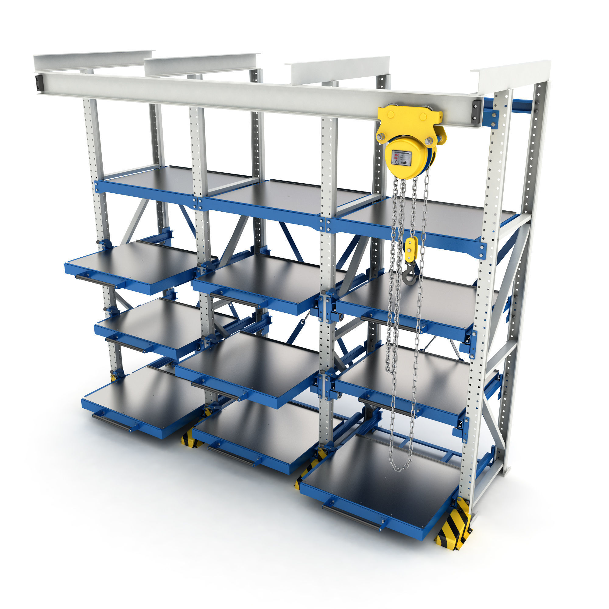 Rack with hand-chain hoist 3D model_11