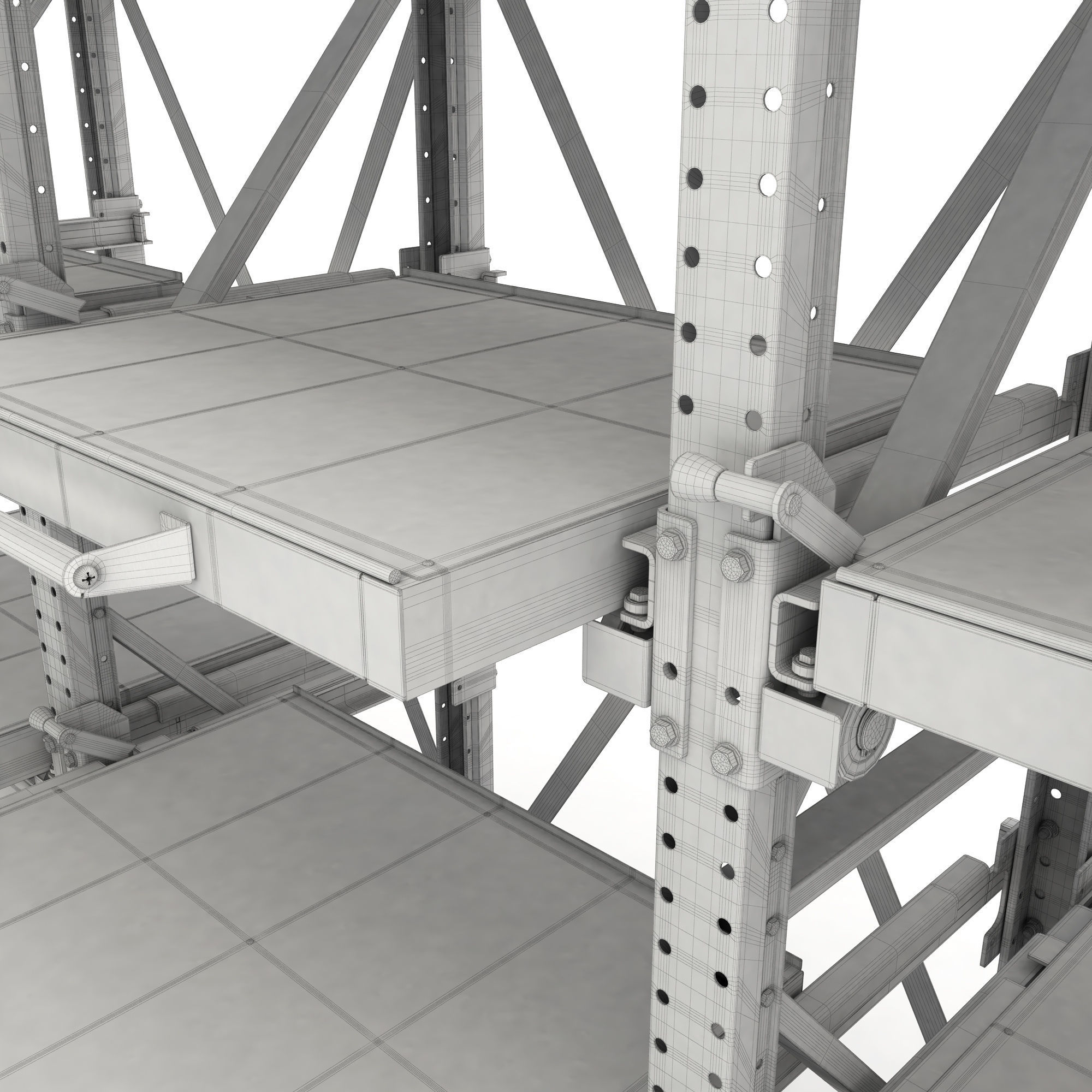 Rack with hand-chain hoist 3D model_14