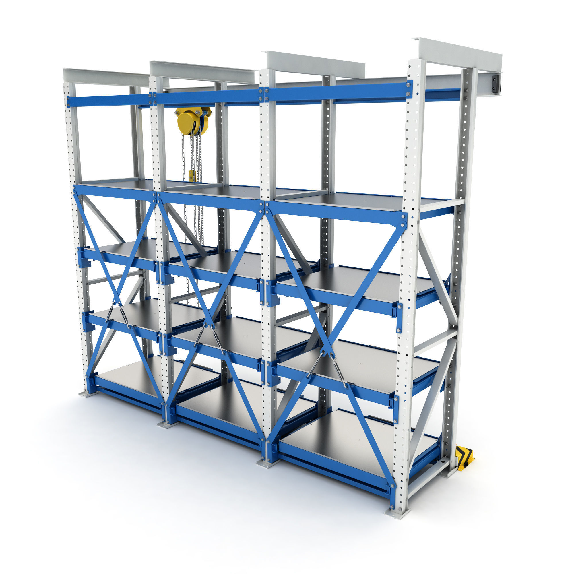 Rack with hand-chain hoist 3D model_5