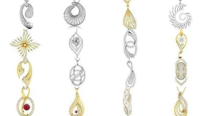 35 Women pendant 3dm render detail collection 
