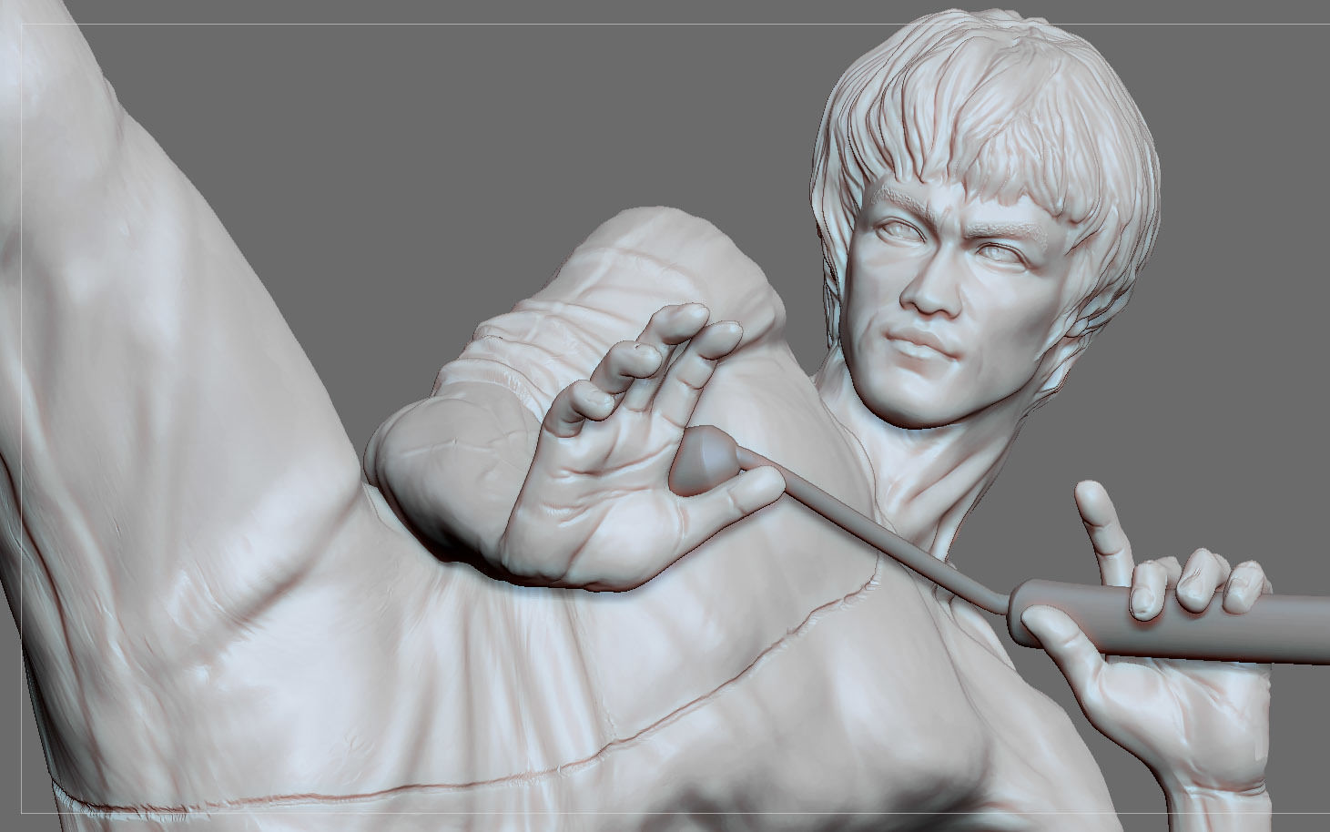 BRUCE LEE STATUE 2 ACTION MOVIE STAR KUNGFU MASTER MARTIAL ARTS 3D print model_9