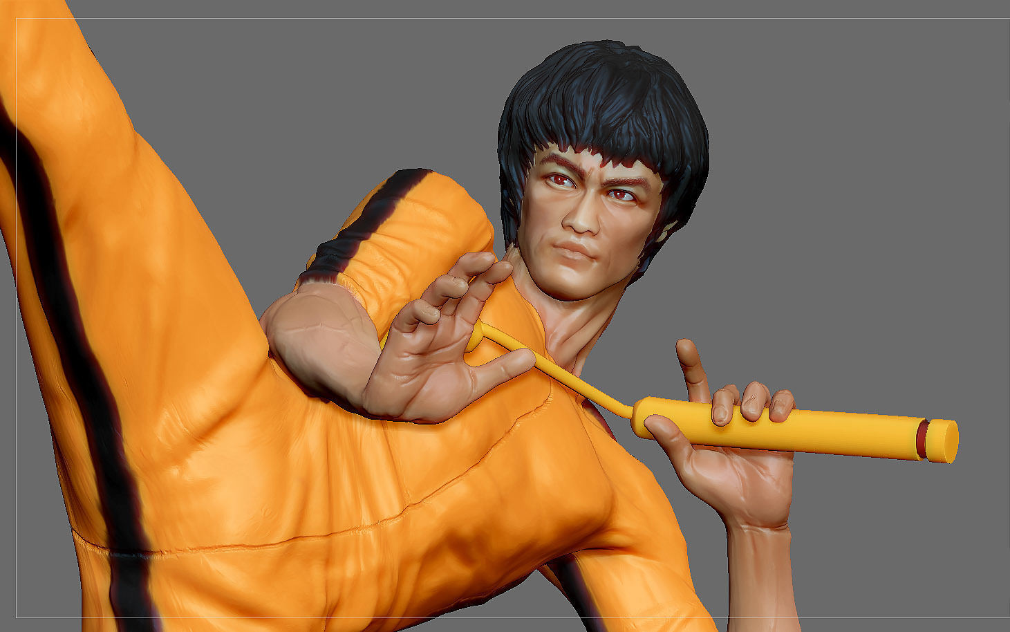 BRUCE LEE STATUE 2 ACTION MOVIE STAR KUNGFU MASTER MARTIAL ARTS 3D print model_6