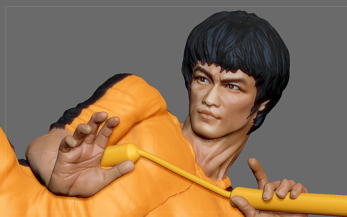 BRUCE LEE STATUE 2 ACTION MOVIE STAR KUNGFU MASTER MARTIAL ARTS 3D print model_3