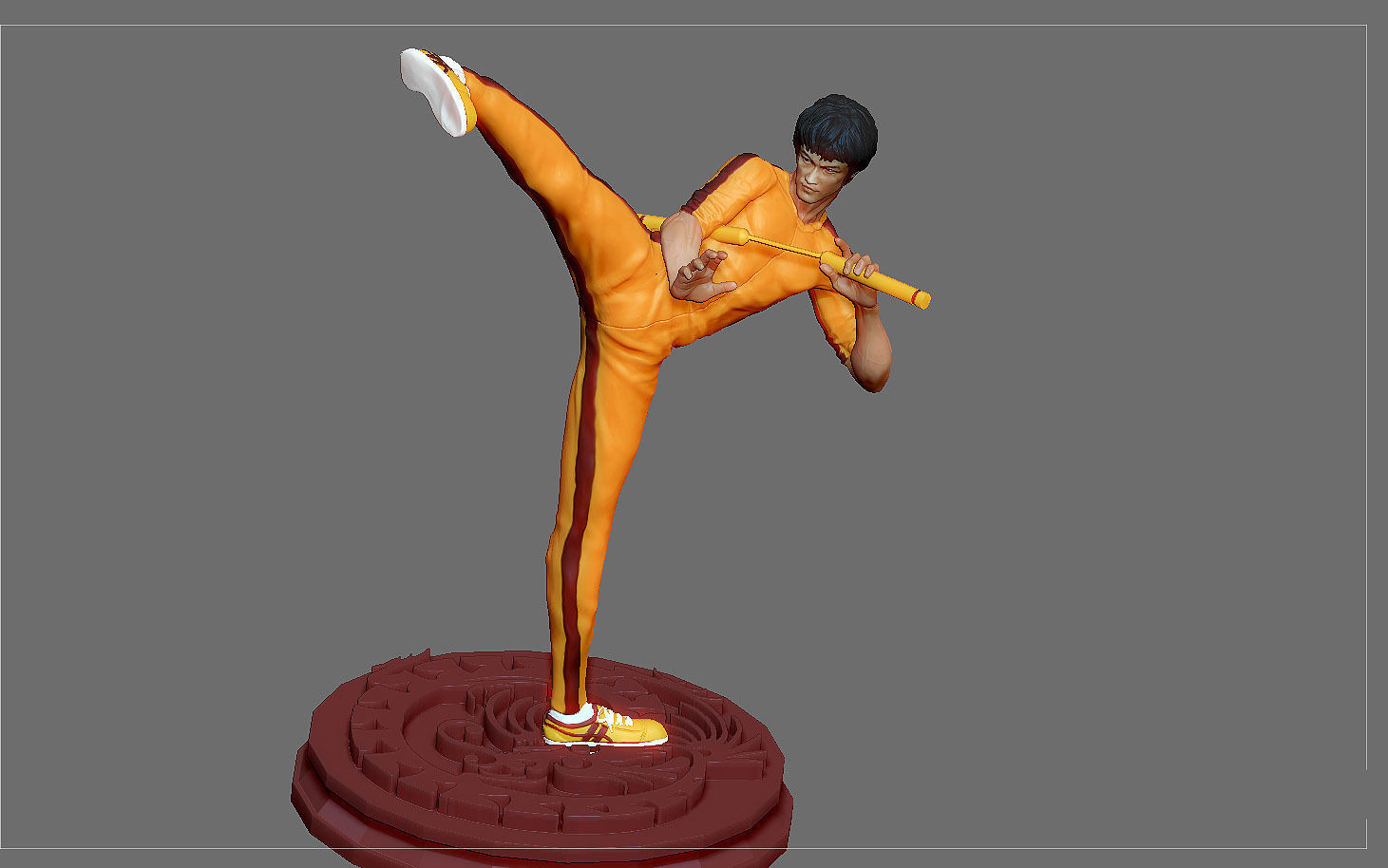 BRUCE LEE STATUE 2 ACTION MOVIE STAR KUNGFU MASTER MARTIAL ARTS 3D print model_4