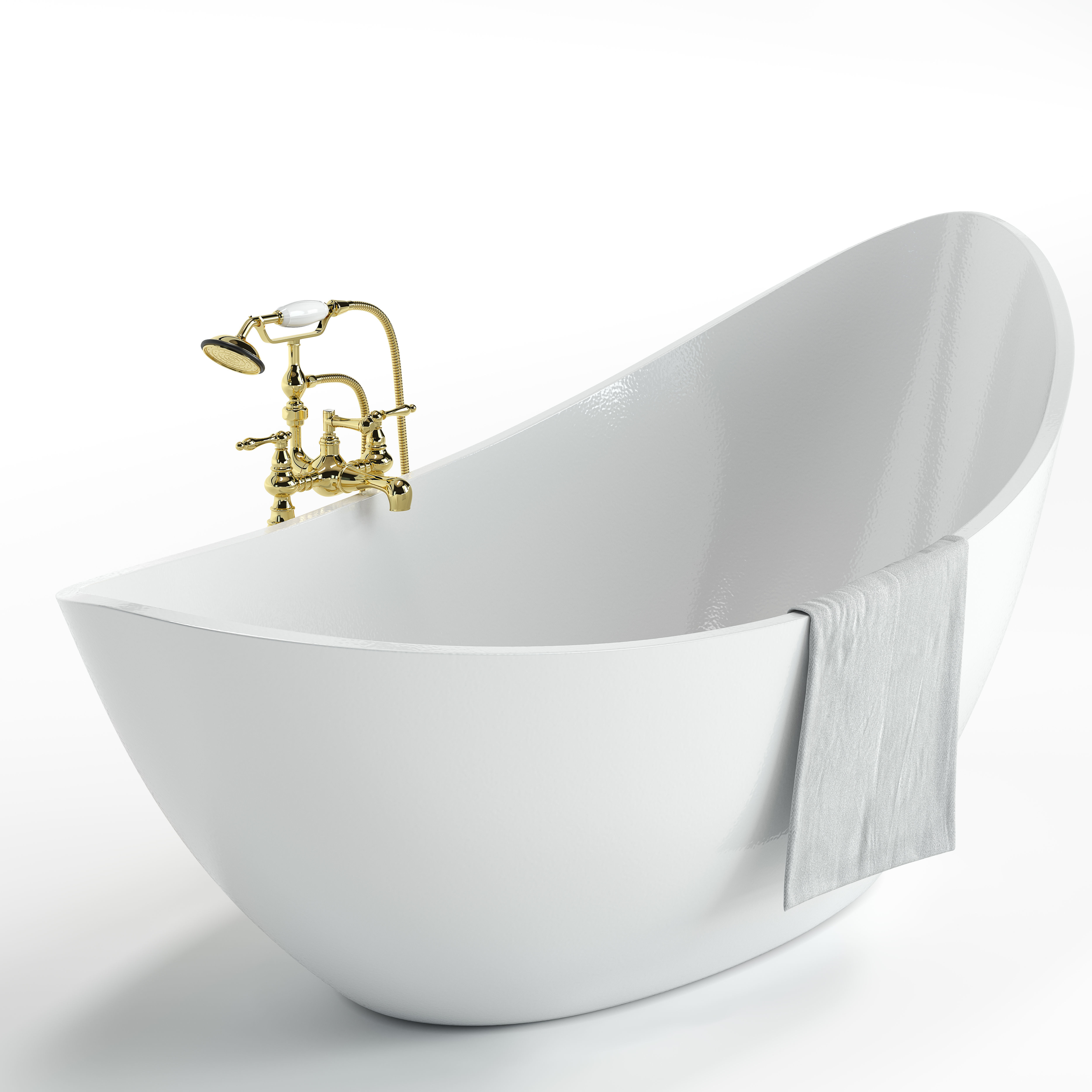Bathtube with Shower 02 3D model_1
