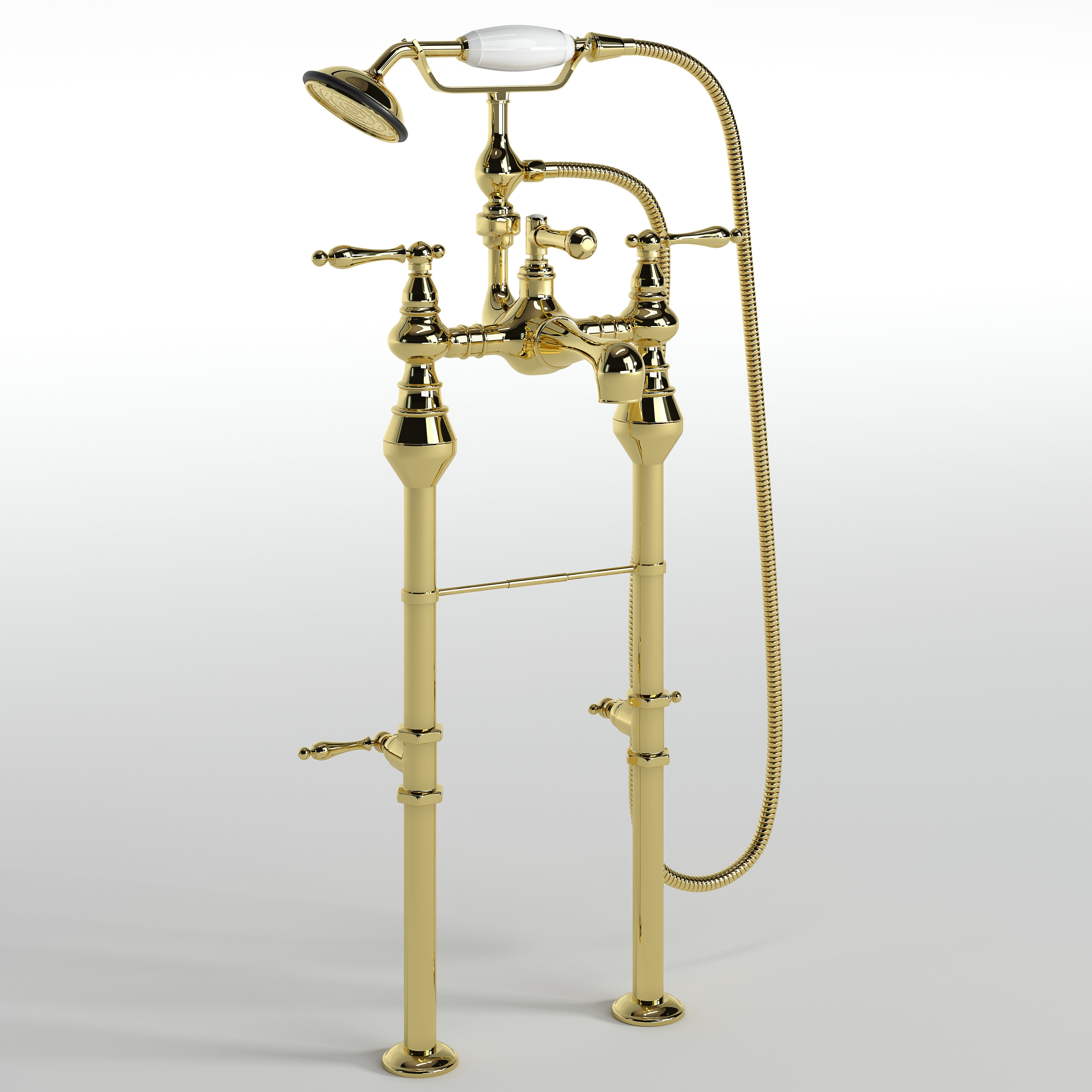 Bathtube with Shower 02 3D model_4