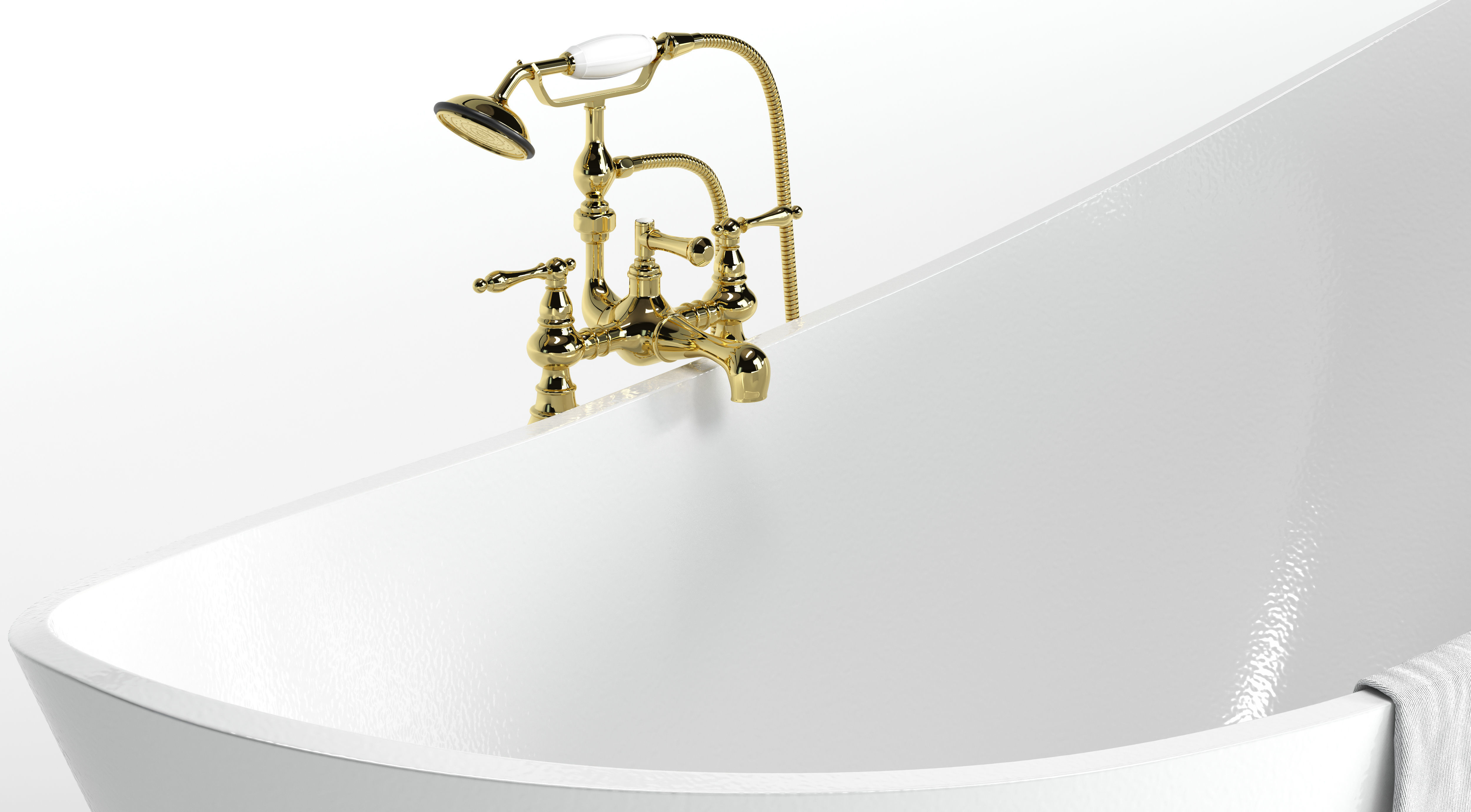 Bathtube with Shower 02 3D model_3