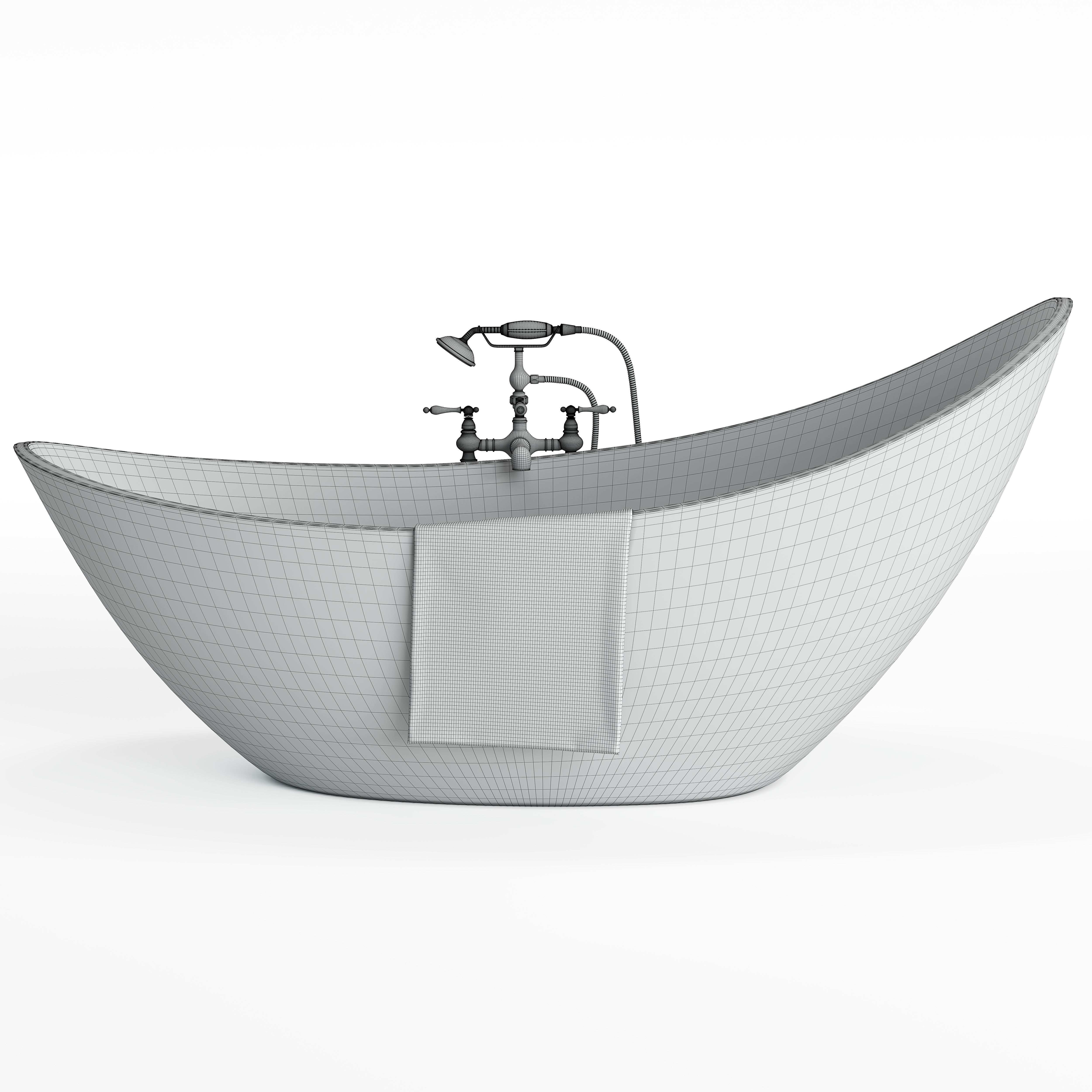 Bathtube with Shower 02 3D model_11