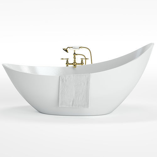 Bathtube with Shower 02 3D model